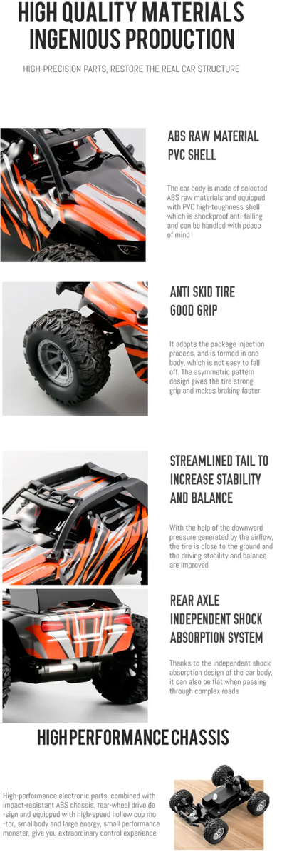 Brand New! 1:32 Up to 20Km/h! Strong Remote Control Car, Rechargeable, With Lights, Rubber Tires