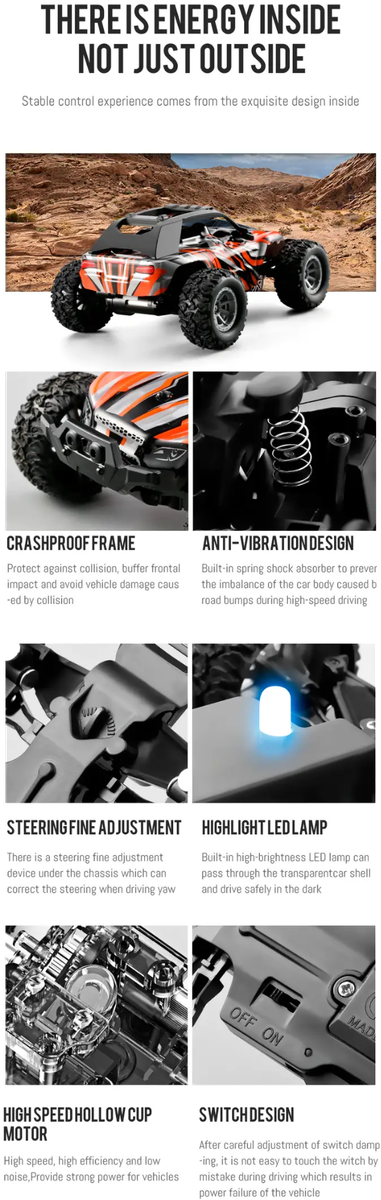 Brand New! 1:32 Up to 20Km/h! Strong Remote Control Car, Rechargeable, With Lights, Rubber Tires