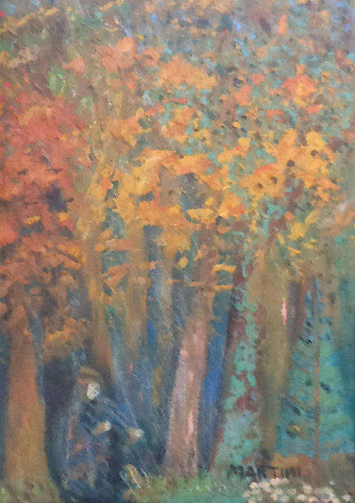 Martini (1972-) Original Oil on Board "Through The Trees"