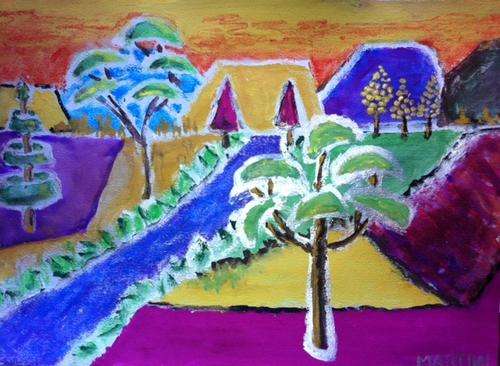 Martini - Mixed Media Abstract Lanscape