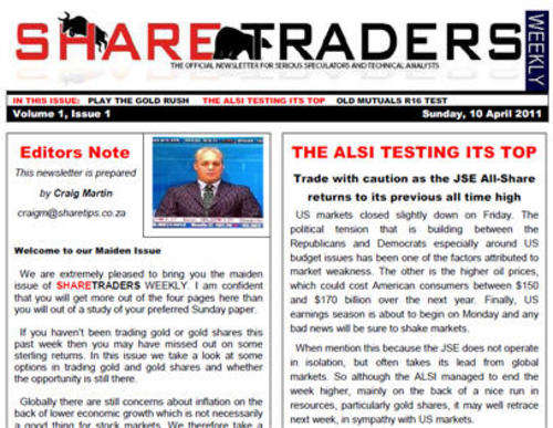 SHARETRADERS WEEKLY Investment Newsletter