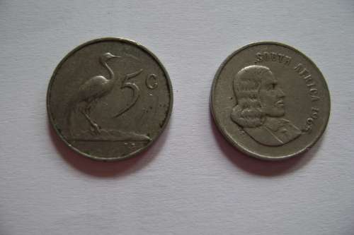 RSA    5 Cents   1965 (Afrikaans)