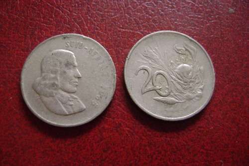 RSA    20 Cents   1965 (Afrikaans)