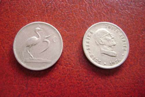 RSA  5 Cents  1976  (President Fouche)