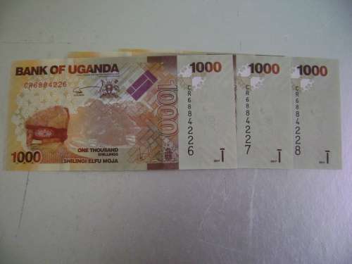 Uganda  1000 Shillings  2017  UNC  (3 sequential numbers)