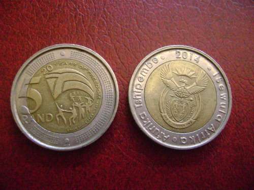RSA  5 Rand 2014   20 yrs  Freedom