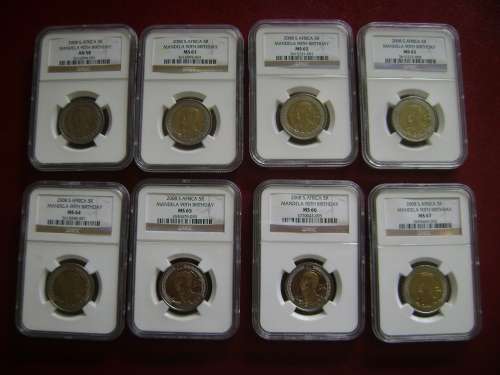 RSA   R5   2008  NGC  AU58  MS  61  62  63  64  64  65  66  67  combo (8x)
