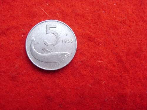 Italy  5 lira  1955