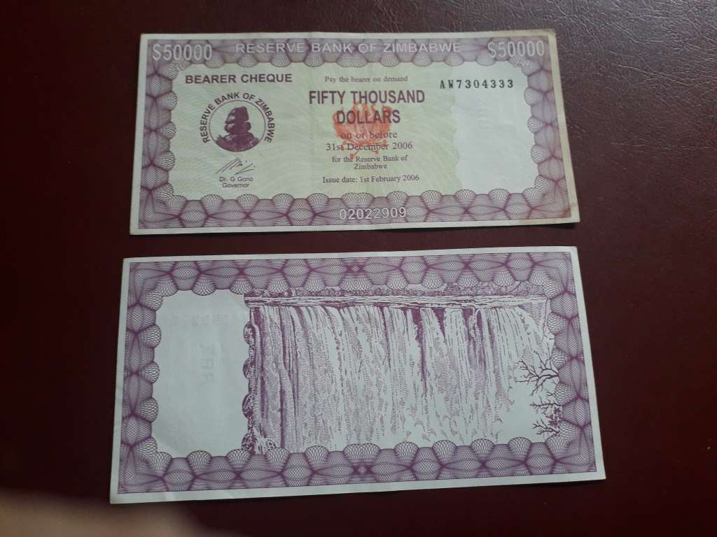 Zimbabwe   50000 Dollars  2006