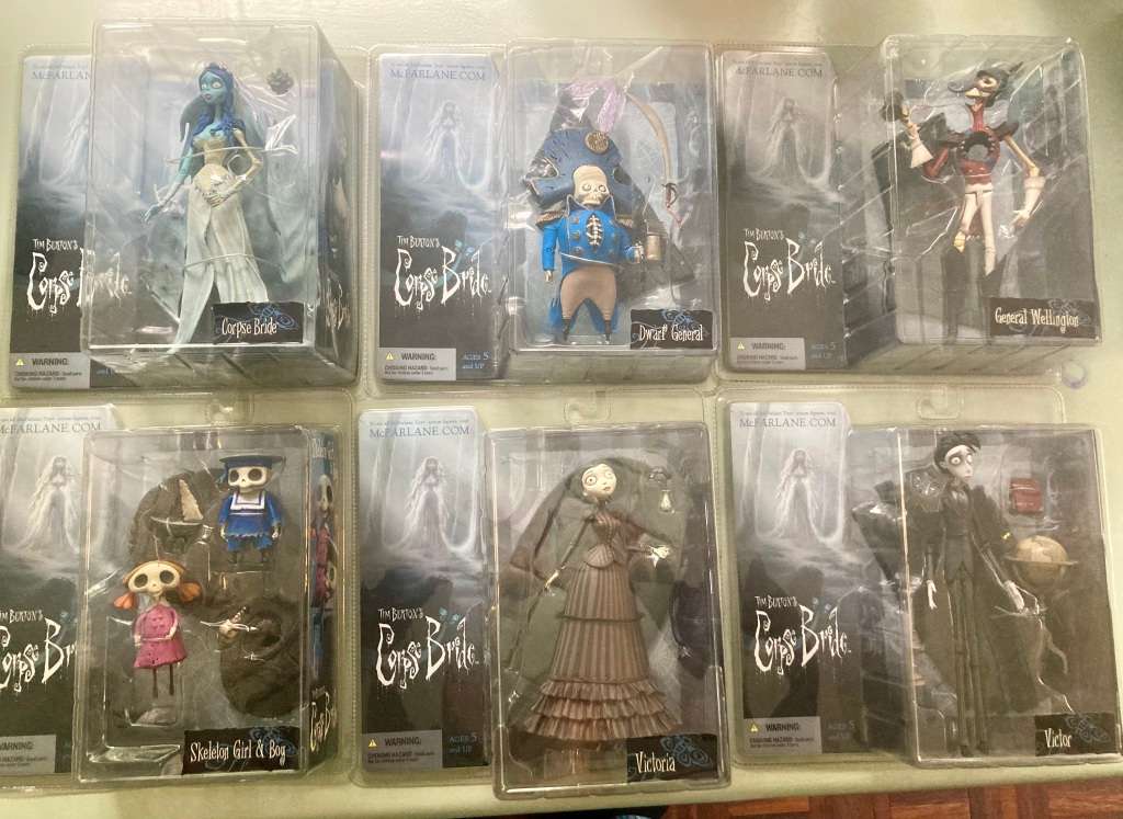 Complete Set of 6 Sealed Tim Burton Corpse Bride - 2005 MacFarlane Series 1 Collectable Figurines