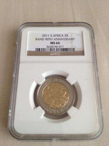 5 x 2011 SARB R5 Birthday coins - NGC MS-66