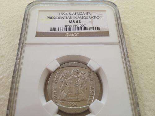 1994 Mandela Inauguration Coin - NGC certified - MS62