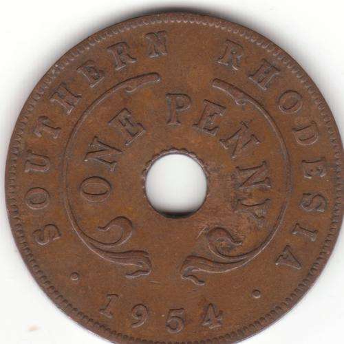 1954 1 Penny Southern Rhodesia