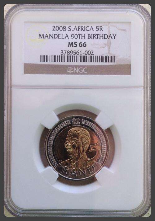 2008 Mandela 90th birthday R5 - NGC MS 66