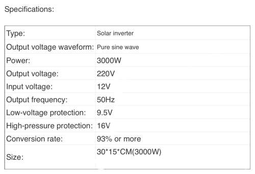 *SA Stock - FREE & FAST SHIPPING * 3000W peak Pure Sine-Wave Inverter 12v (sinewave / sine wave)