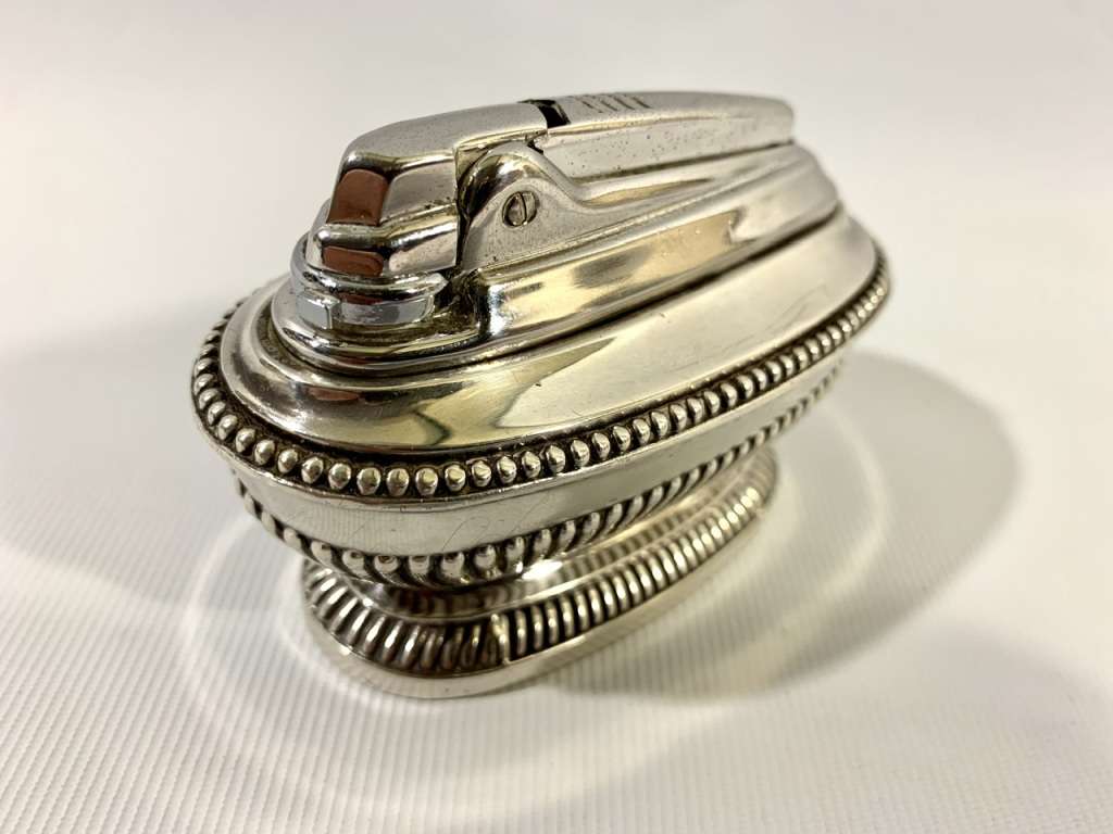 Silver Plated Ronson Queen Anne Table Lighter