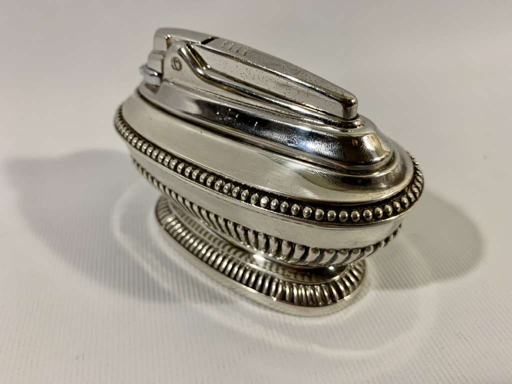Silver Plated Ronson Queen Anne Table Lighter