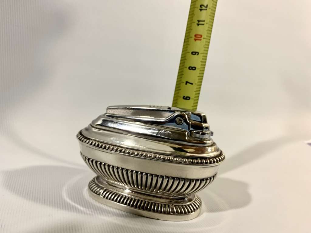 Silver Plated Ronson Queen Anne Table Lighter