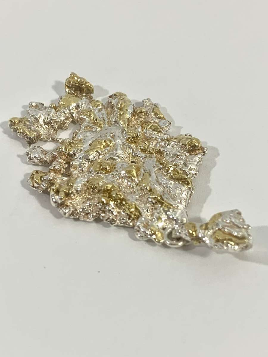 Exquisite Genuine Silver and Gold Necklace Pendant