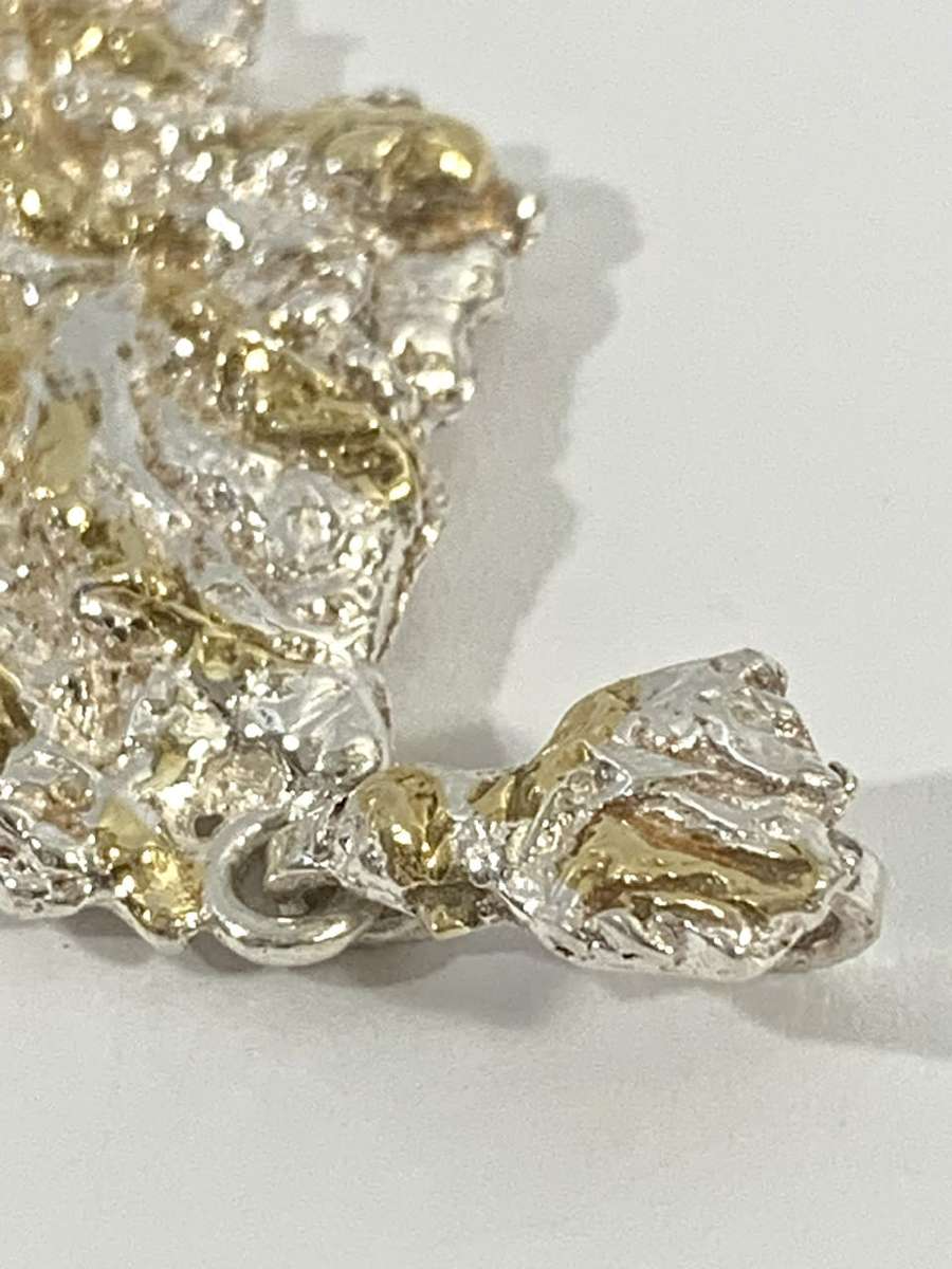 Exquisite Genuine Silver and Gold Necklace Pendant