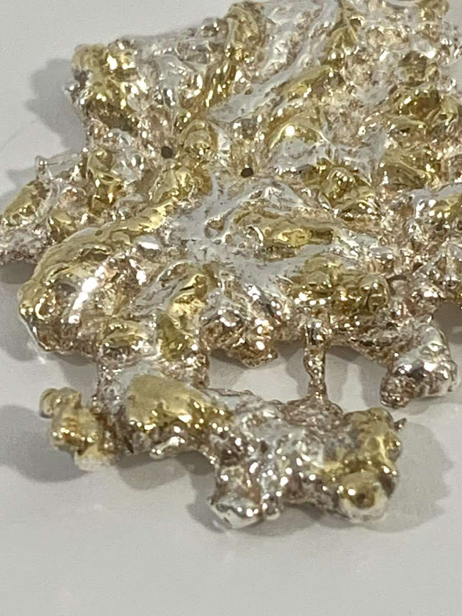 Exquisite Genuine Silver and Gold Necklace Pendant