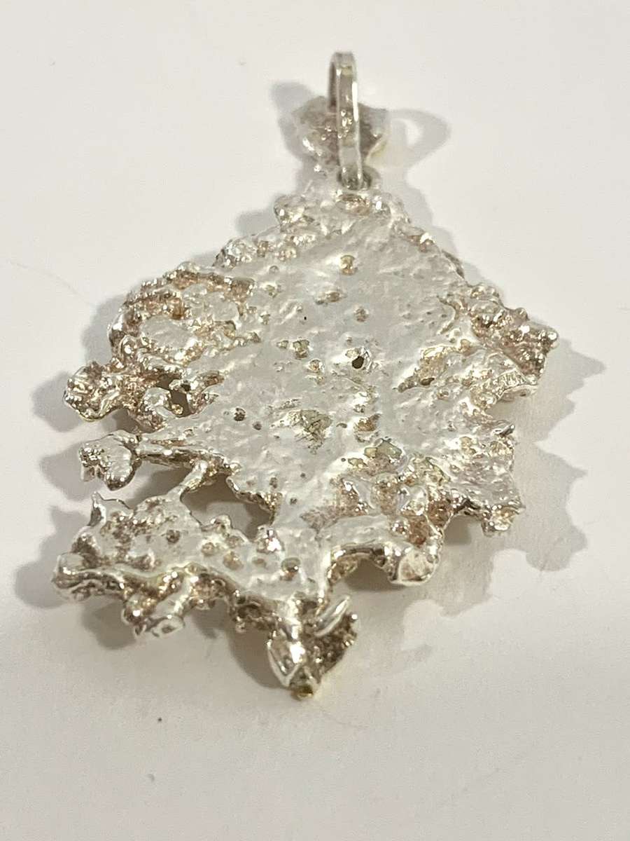 Exquisite Genuine Silver and Gold Necklace Pendant