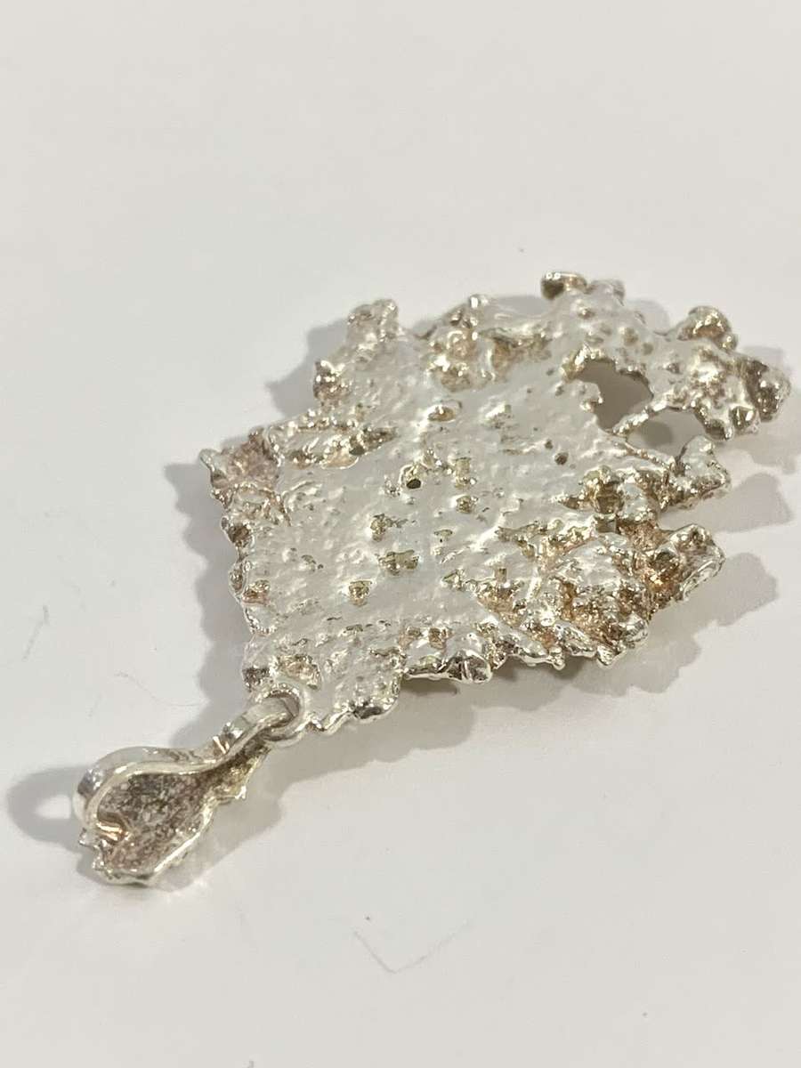 Exquisite Genuine Silver and Gold Necklace Pendant