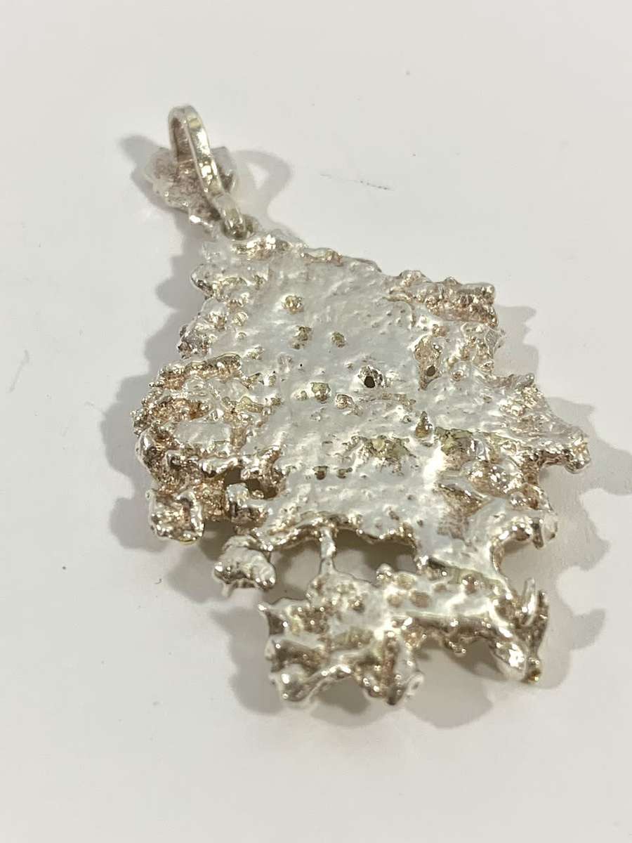 Exquisite Genuine Silver and Gold Necklace Pendant