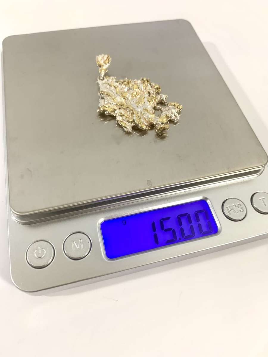 Exquisite Genuine Silver and Gold Necklace Pendant