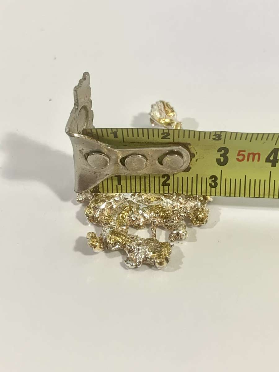 Exquisite Genuine Silver and Gold Necklace Pendant