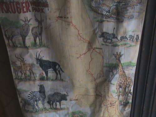 Kruger National Park cloth wall hanging map
