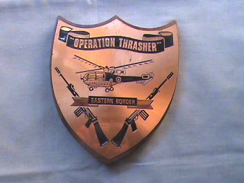 Rhodesia Operation Thrasher plaque