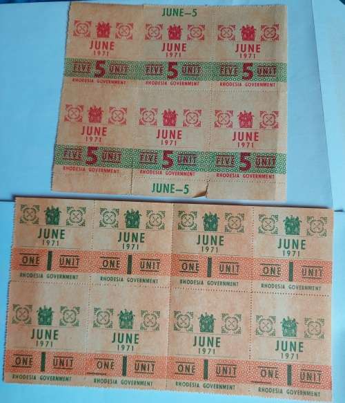 Rhodesian petrol ration coupons