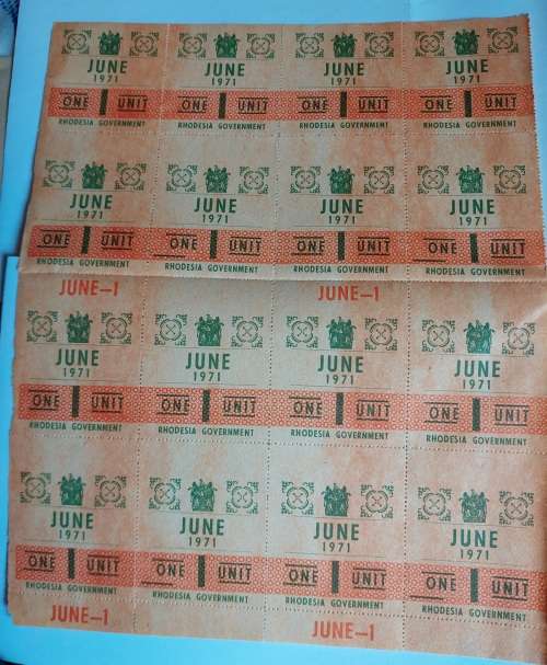 Rhodesian petrol coupons 1971