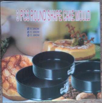 NON-STICK 3PIECE ROUND CAKE MOULD/PAN 24/26/28CM