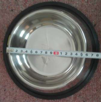 Stainless Steel Dog Bowl With Bottom Rubber Rim (16cm)