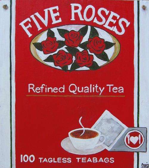 *** Five Roses - Sonja Peacock - Acrylics on wood ***