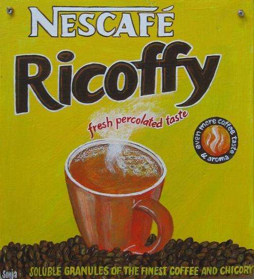 *** Nescafe Ricoffy - Sonja Peacock - Acrylics on wood ***