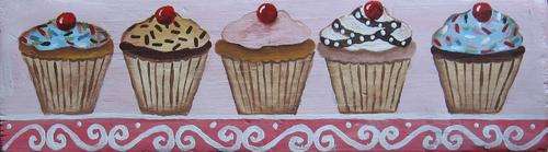 Crazy Wednesday Sale - Handpainted Wooden Sign Art Wall Hanging - Cupcakes