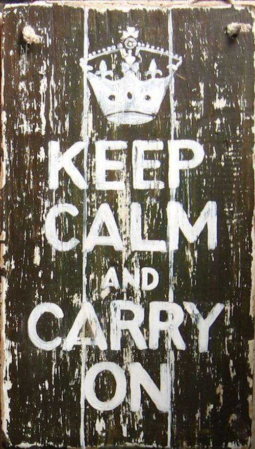 Handpainted Wooden Sign Art Wall Hanging - Keep calm and carry on