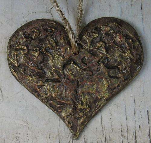 Handpainted and Textured Shabby Chic Heart