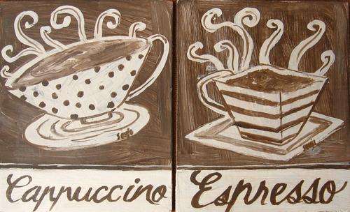 ***Acrylics - Cappuccino & Espresso  - 12.5 x  15.5cm  each- Sonja Peacock***