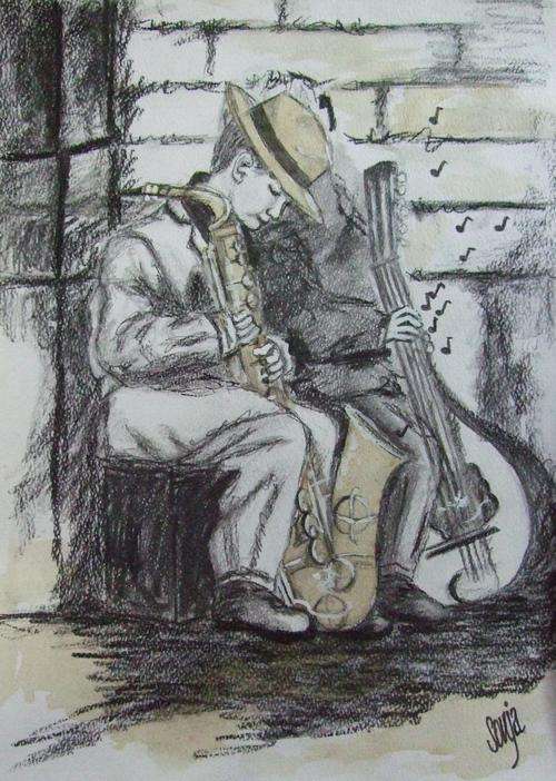 ***Charcoal - The Jazz Collection Nr 1 - 30 x 42 cm - 2014 - Sonja Peacock***