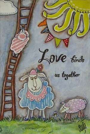 ***Acrylics & Mixed Media - Love binds us together - 20 x 30 cm - Sonja Peacock***
