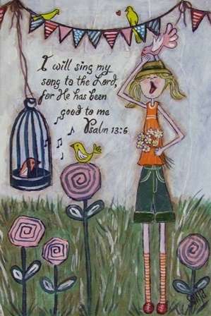 ***Acrylics & Mixed Media - Psalm 13: 6  - 20 x 30 cm - Sonja Peacock***