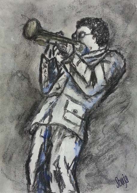 ***Charcoal - Jazz Collection nr 8 - 19 x 26.5 cm - 2016 - Sonja Peacock***