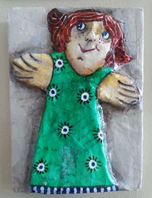 Red hair angel girl - Wall plaque - on sale!