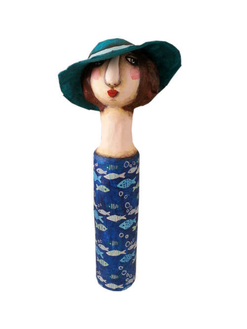 Ocean Lady - Paper Mâché doll - now on clearance sale