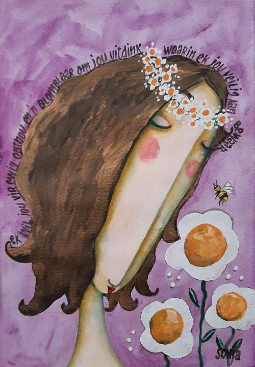 ***Acrylics - Ek wil jou vir ewig onthou - 30 x 20.5 cm - Sonja Peacock  ***