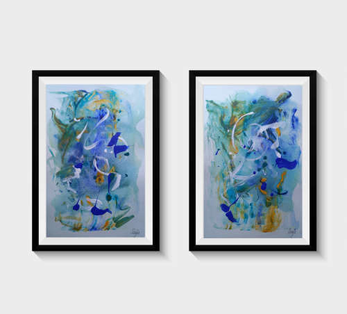Deep Ocean I & II - Set of 2 Abstract Art